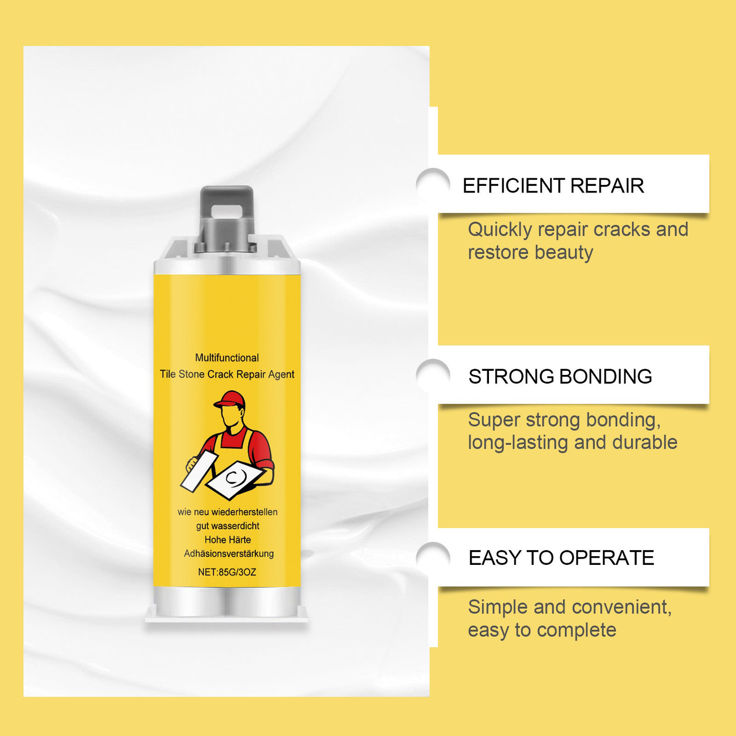 🔥Quick-Drying Tile Repair Glue - Complete Tool Kit for DIY – Fix Cracks Permanently in Minutes!✨
