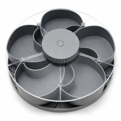 🎁Free Shipping！🍽️ Rotating 5-Compartment Snack Tray