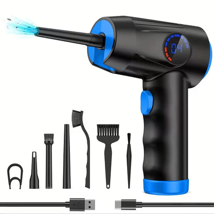 🎁Free Shipping⚡Compressed Air Duster, Electric Air Duster, 6000mAh Fast Charging, 50000 RPM 4 Speed Cordless Air Blower with LCD Display
