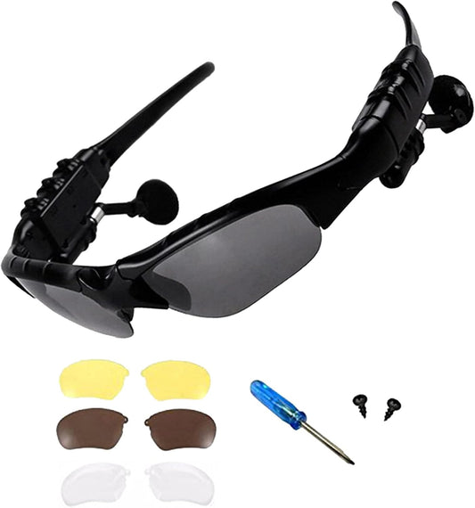 Wireless Glasses Headset - Hands-Free Call And Listen to Music, Volume Control, Built-In Microphone, Glasses Headset 2-In-1