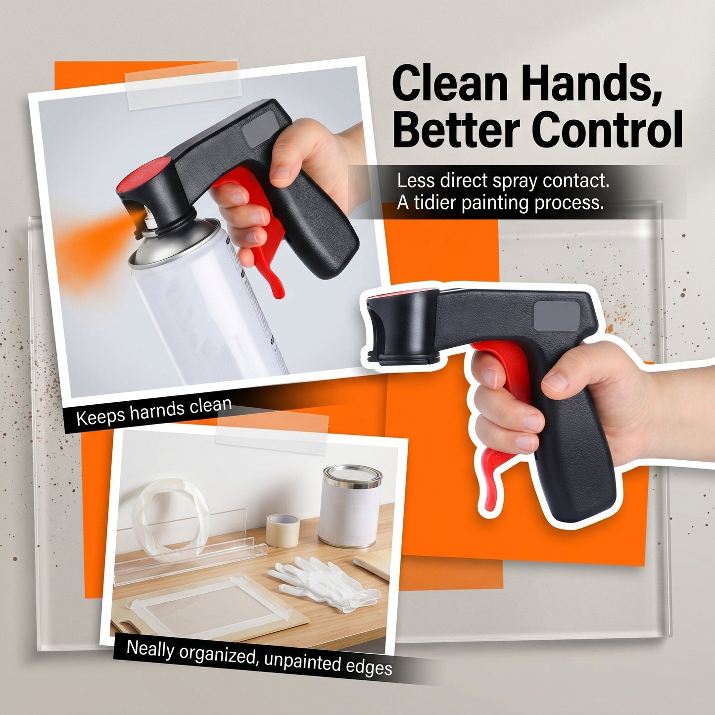 🔫Universal Professional Spray Can Handle - Ergonomic Aerosol Trigger Grip for DIY Painting, Car Refinishing, & Home Furniture Makeovers - Fits All Standard Cans