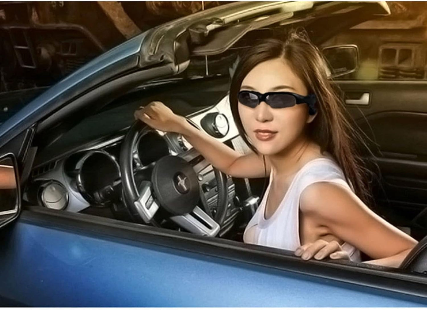 Wireless Glasses Headset - Hands-Free Call And Listen to Music, Volume Control, Built-In Microphone, Glasses Headset 2-In-1