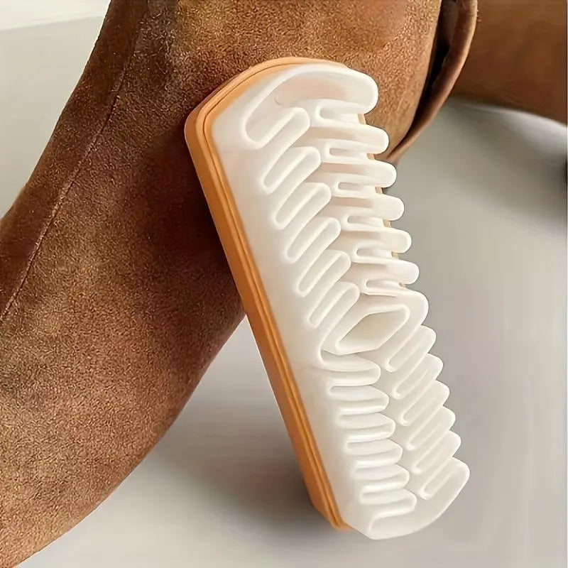 2-in-1 Suede Shoe Brush – TPR Crepe Bristles for Nubuck, Boots, Jackets & Leather Care
