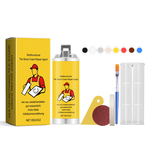 🔥Quick-Drying Tile Repair Glue - Complete Tool Kit for DIY – Fix Cracks Permanently in Minutes!✨