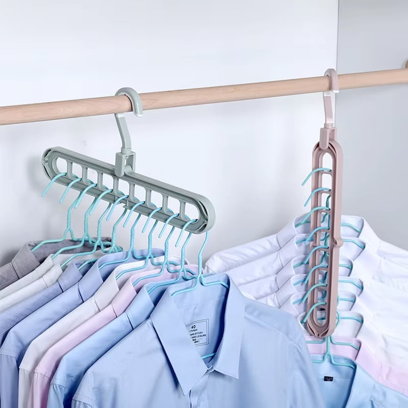 9-in-1 Space Saver! –🤩Rotating Windproof Clothes Organizer (2pcs)