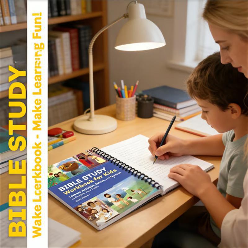 🔥Buy 2 Save 10%🔥Bible Study Workbook for Kids Notebook