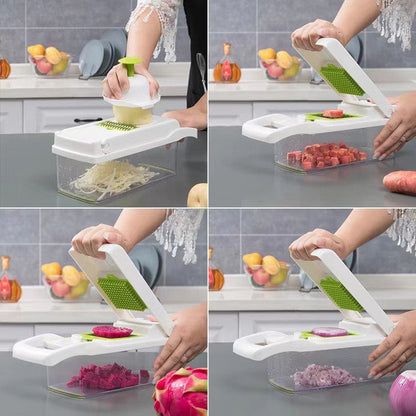 16-in-1 Premium Veggies Chopper – Effortless Vegetable & Fruit Preparation for Your Kitchen