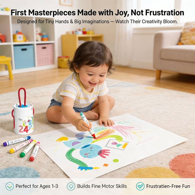 Non-Toxic Mess-Free Washable Twist Crayons for Toddlers🖍️✨ detail view