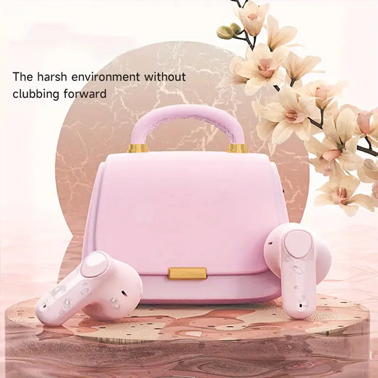 Girl fashionable  handbag pink Wireless Headset