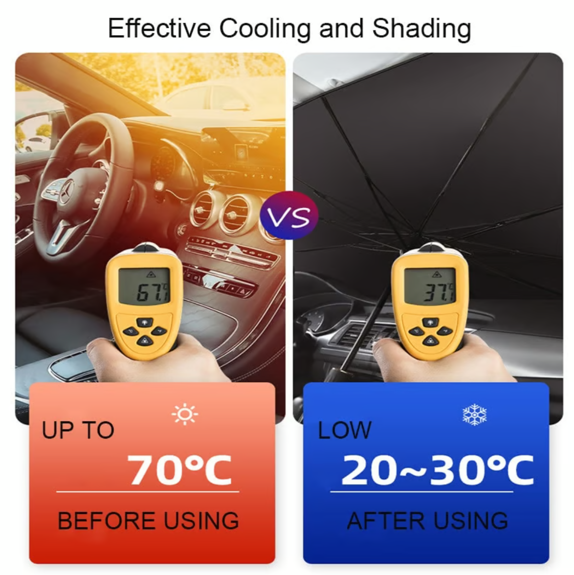 Foldable UV Sun Shade Umbrella for Car Windshield