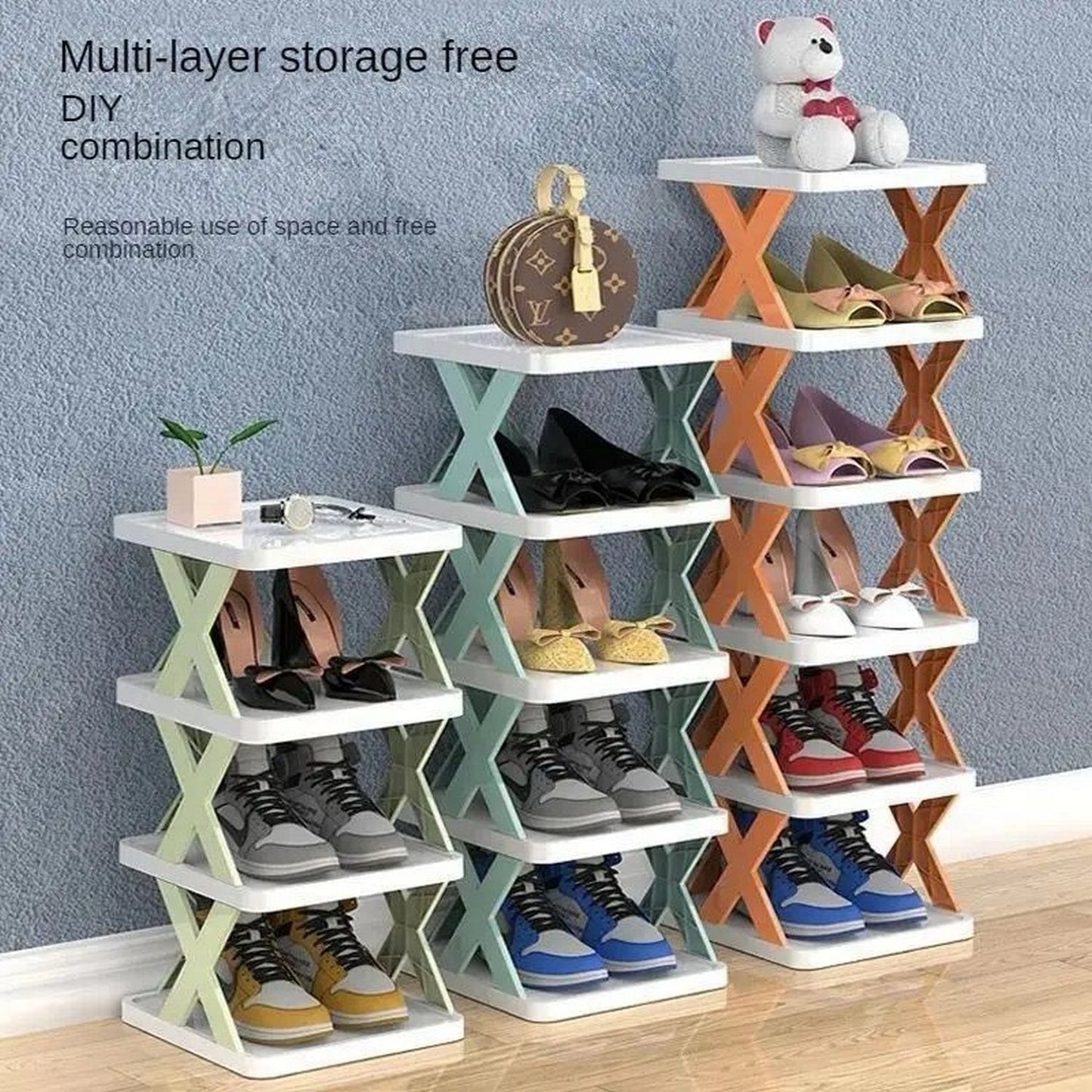 X-Shaped Shoe Rack