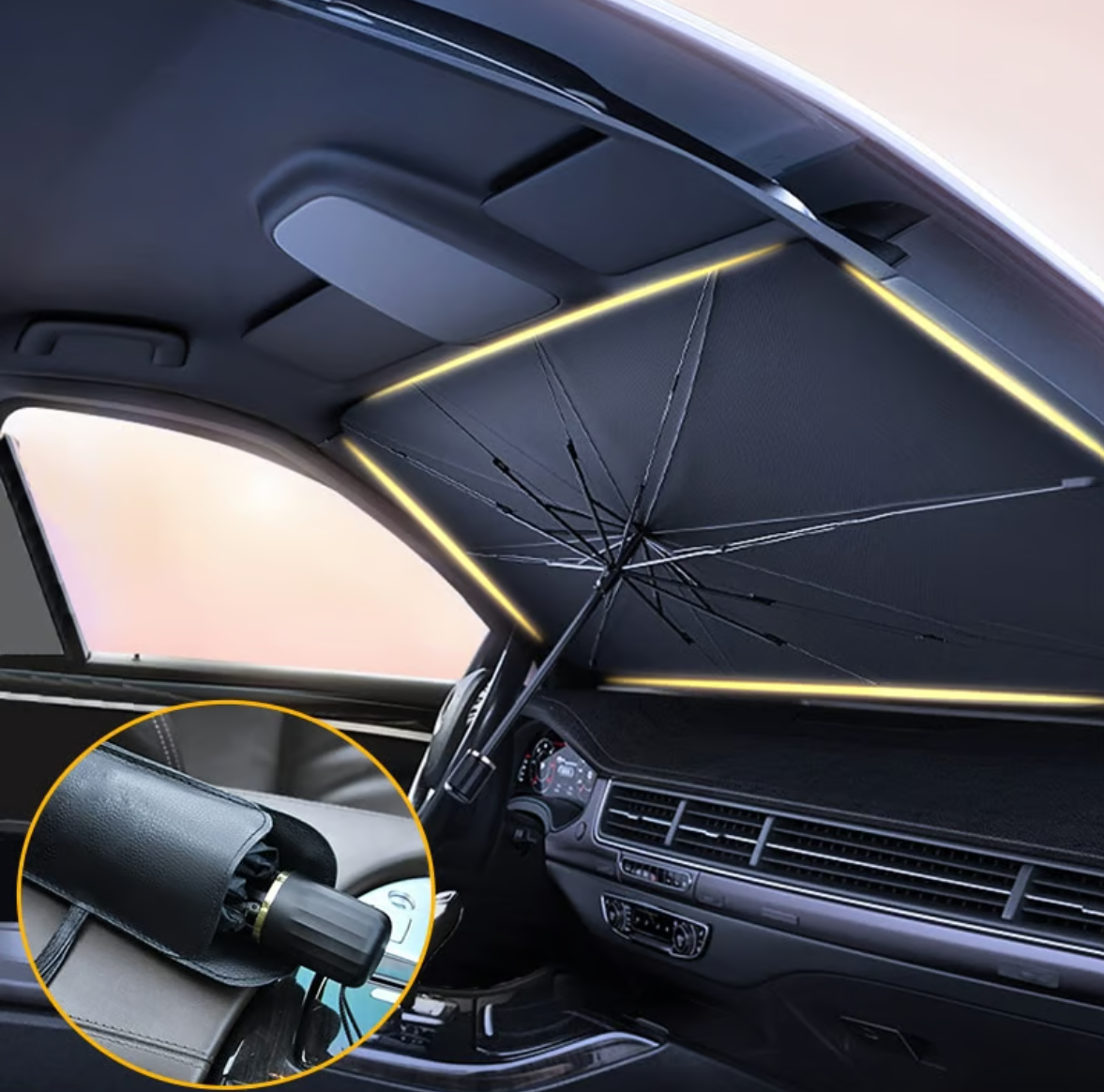 Foldable UV Sun Shade Umbrella for Car Windshield