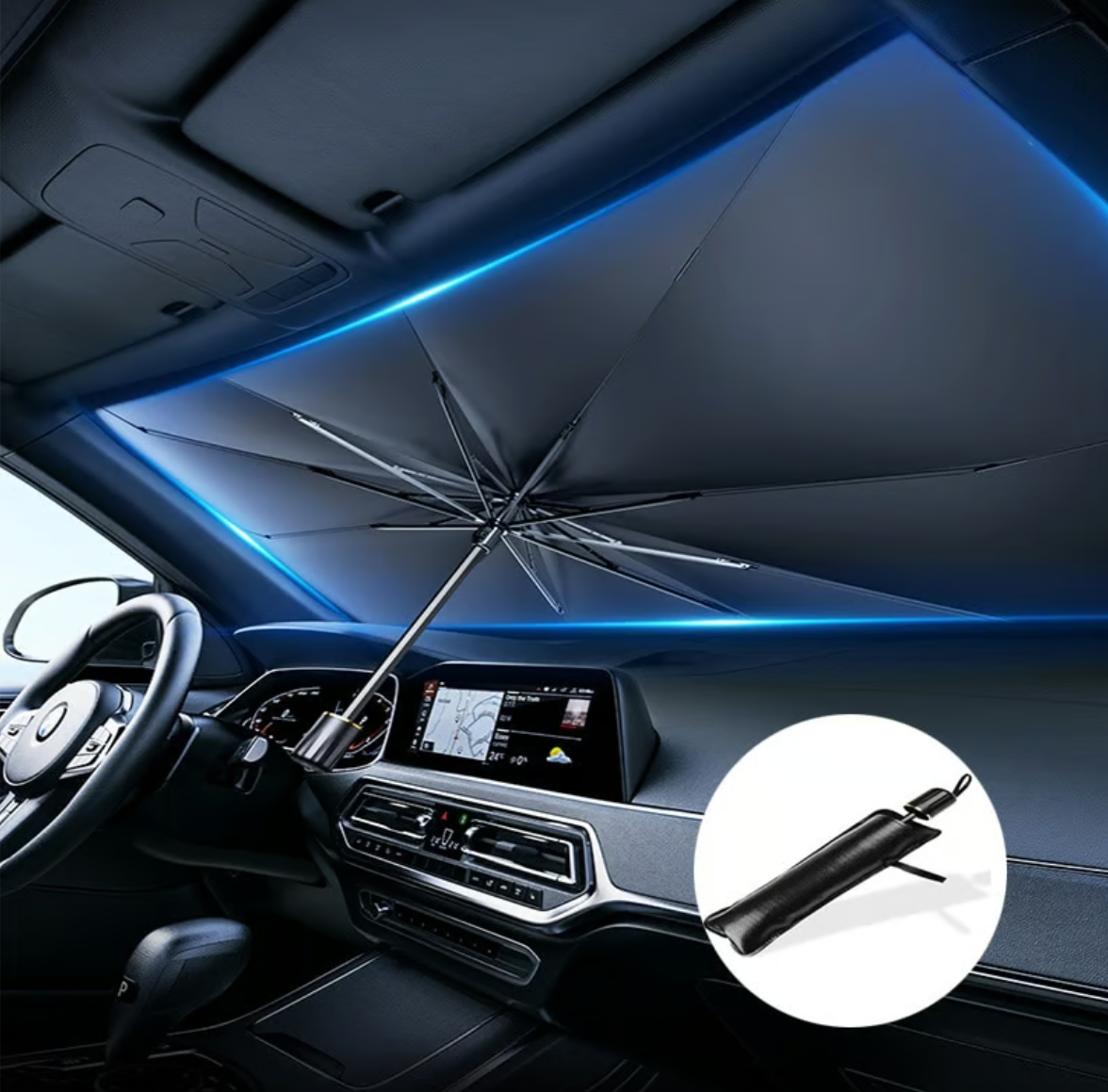Foldable UV Sun Shade Umbrella for Car Windshield