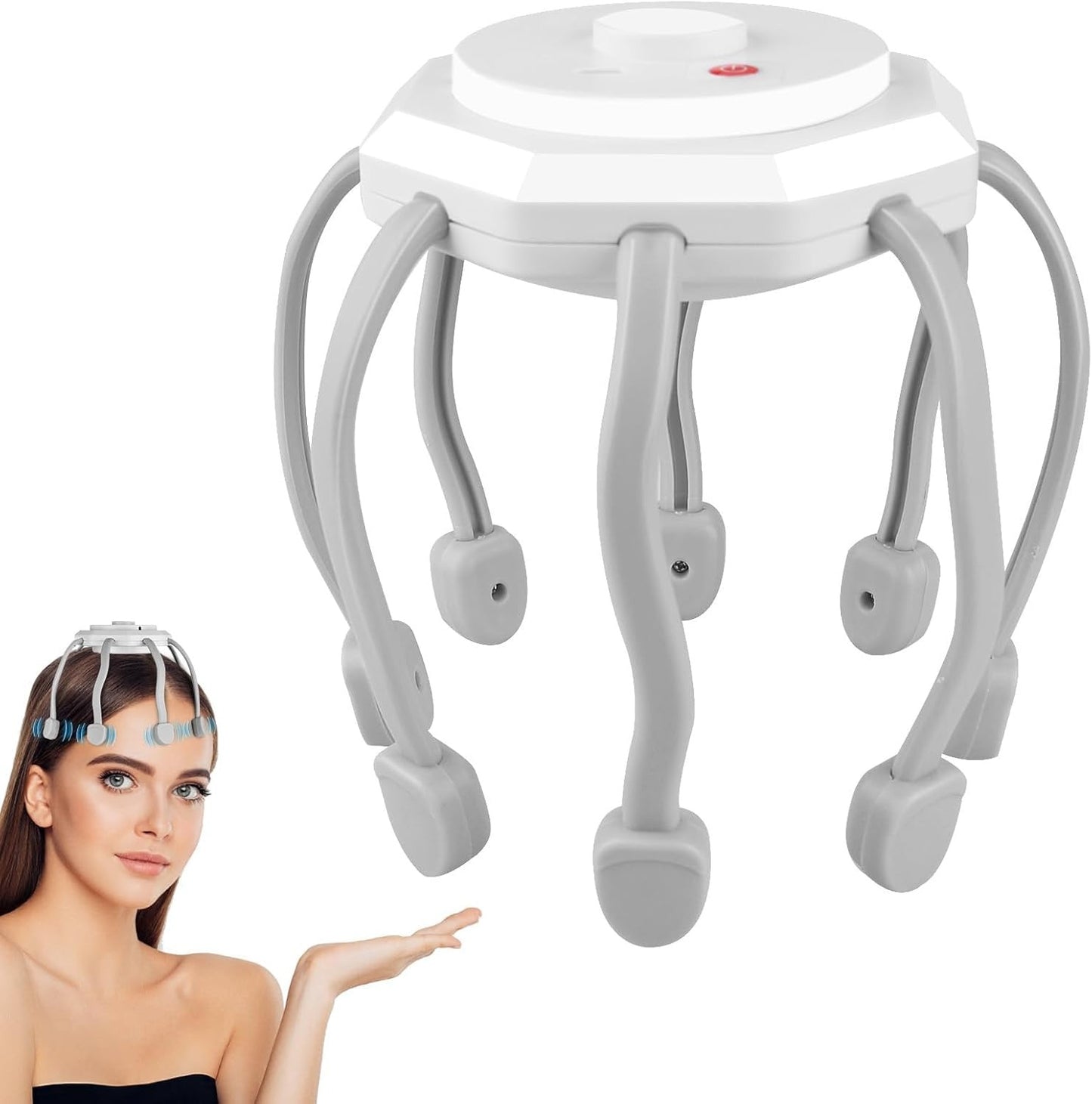 Hair Scalp Massager with 8 Vibrating Contacts