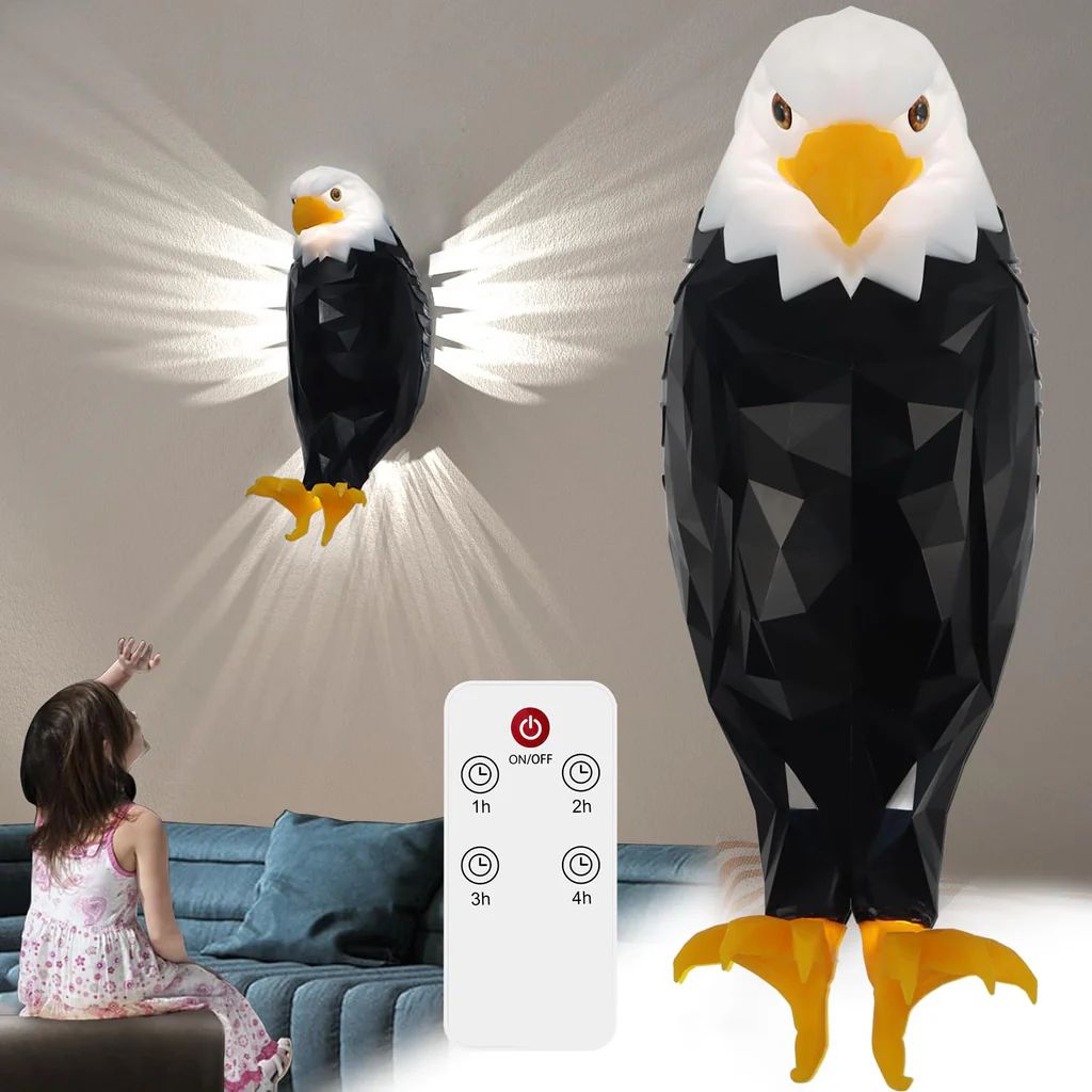 Eagle Wall Light, American Bald eagle light with Eagle Sound
