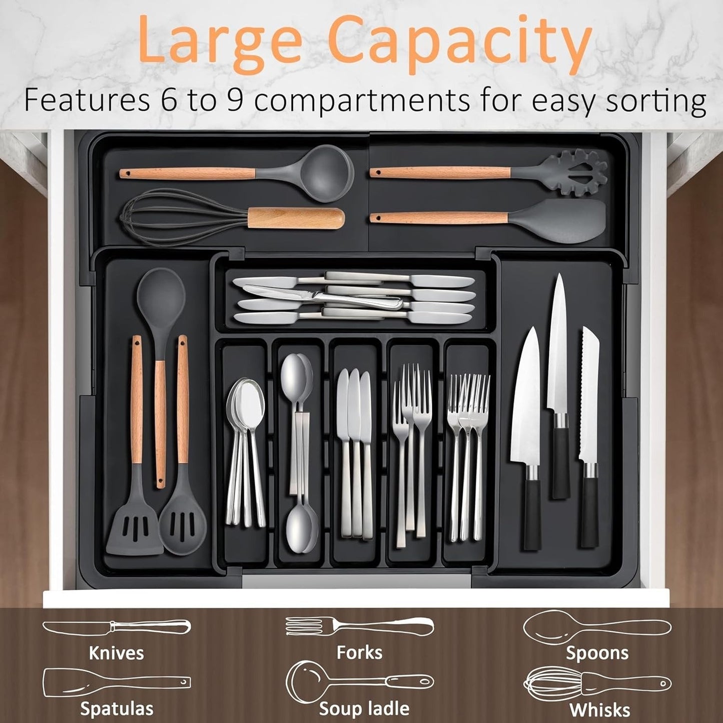 FREE SHIPPING🔥🔥Expandable Kitchen Utensil Drawer Tray