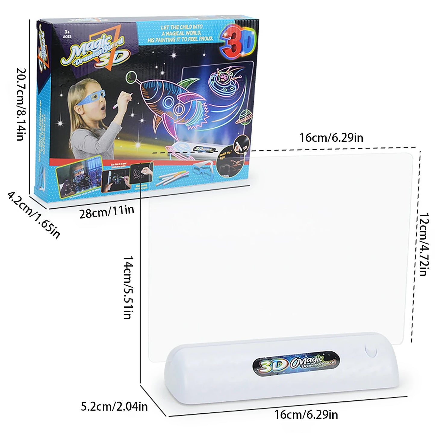 3D Magic Drawing Pad LED Light