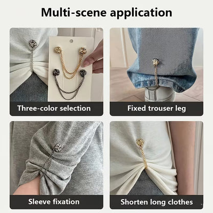 🔥2026 New Magnetic Chain Buckle for Pants Hem Fixing, Anti-Dragging, Clothing Shortening, and Decorative Hem Clips