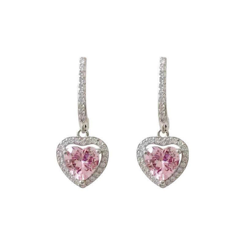 Women's Fashion Loving Heart Zircon Earrings